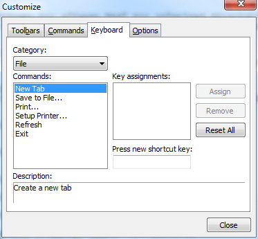 Defining a hotkey.